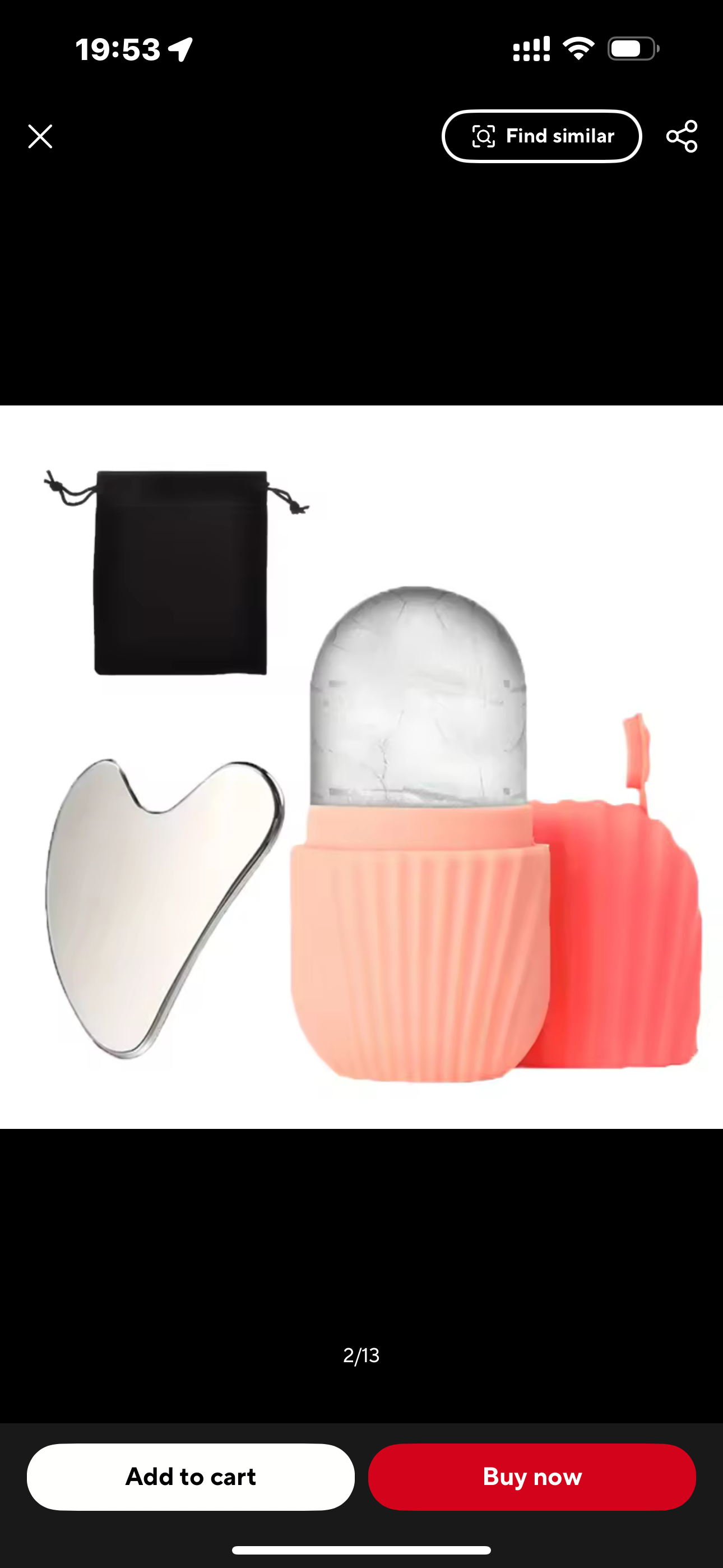 3-piece facial cleansing tool, stainless steel heart-shaped scraping tool, ice facial roller, a flannel bag